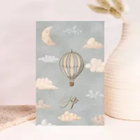 Dromerig geboortekaartje met luchtballon en goudfolie (proefdruk)