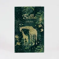 Geboortekaartje jungle met girafjes in goudfolie (proefdruk)