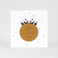 Geboortekaartje tweeling met pandabeertjes (proefdruk)
