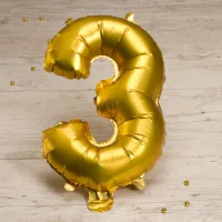 Gouden cijferballon 3 - Feest