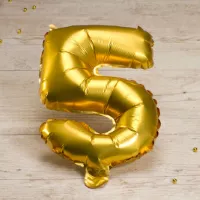 Gouden cijferballon 5 - Feest