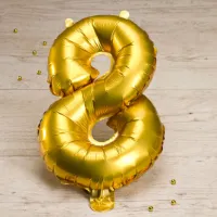 Gouden cijferballon 8 - Feest