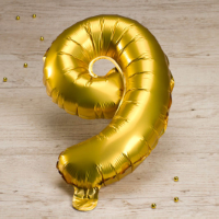 Gouden cijferballon 9 (goud)
