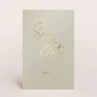 Groene save the date kaart met goudfolie - Trouwen (proefdruk)