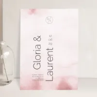 Hippe trouwkaart met roze aquarel - Trouwen (proefdruk)