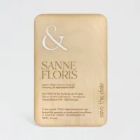 Houten trouwkaart met & uitsnede - Trouwen (proefdruk)