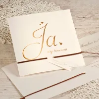 Ja wij trouwen met hartje in koperfolie | Buromac 106125 (proefdruk)