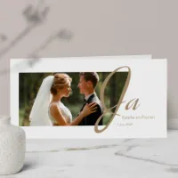 Klassieke trouwkaart Ja met foto - Trouwen (proefdruk)