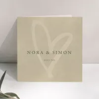 Klassieke trouwkaart groen met hartje - Trouwen (proefdruk)