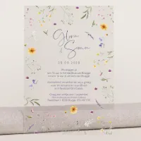 Kleurrijke acryl trouwkaart met bloemenmotief - Trouwen (proefdruk)