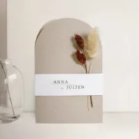 Kraft pocketfold trouwkaart met golvenpatroon (en droogbloemen*) - Trouwen (proefdruk)