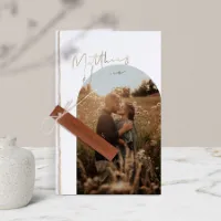 Luxe trouwkaart met foto, goudfolie en origineel label - Trouwen (proefdruk)