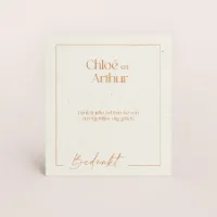 Minimalistisch bedankaartje in natuurpapierlook met foto - Trouwen (proefdruk)