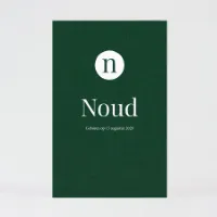 Minimalistische geboortekaart in linnenmotief (proefdruk)