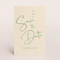 Minimalistische save the date kaart groen - Trouwen (proefdruk)