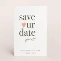 Minimalistische save the date kaart met tekst en namen - Trouwen (proefdruk)