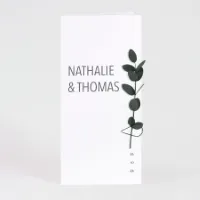 Minimalistische trouwkaart pochette (met eucalyptus*) - Trouwen (proefdruk)
