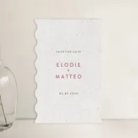 Originele trouwkaart in natuurpapierlook met golfranden - Trouwen (proefdruk)