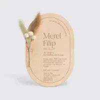 Ovale houten trouwkaart (met droogbloemen*) - Trouwen (proefdruk)