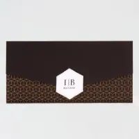 Pochette trouwkaart zwart met trendy gouden motief | Buromac 108066 - Trouwen (proefdruk)