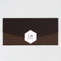 Pochette trouwkaart zwart met trendy gouden motief | Buromac 108066 - Trouwen (proefdruk)