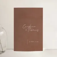 Pocketfold trouwkaart terracotta met namen en datum - Trouwen (proefdruk)