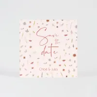 Romantische save the date kaart met bloemen Trouwen (proefdruk)