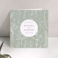 Romantische trouwkaart met fijne bloemen - Trouwen (proefdruk)