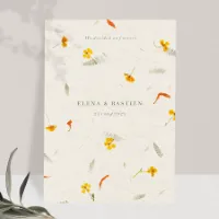 Romantische trouwkaart natuurpapier met droogbloemen - Trouwen (proefdruk)