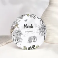 Rond geboortekaartje jungle (proefdruk)