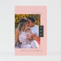 Roze save the date kaart met foto Trouwen (roze) (proefdruk)