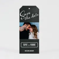 Save the Date kaart tag krijtbordlook