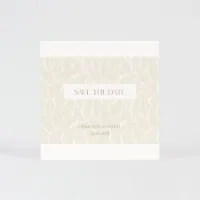 Save the date kaart met beige bladmotief Trouwen (proefdruk)