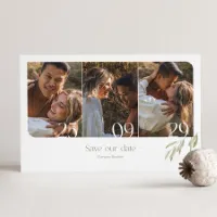 Save the date kaart met foto's en takje - Trouwen (proefdruk)