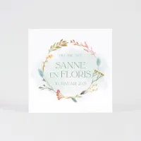 Save the date kaartje met droogbloemkrans