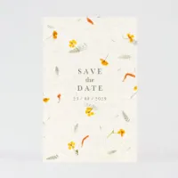 Save the datekaart natuurpapier met droogbloemen Trouwen (proefdruk)