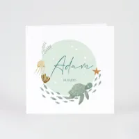 Schattig geboortekaartje zeedieren (proefdruk)