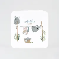 Schattig getekend geboortekaartje met koala beertjes (proefdruk)