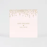 Schattig save the date kaartje met goudkleurige blaadjes (goud)