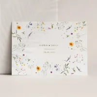 Stijlvolle A5 trouwkaart met bloemen en goudfolie - Trouwen (proefdruk)
