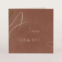 Stijlvolle pocketfold trouwkaart met folie - Trouwen (proefdruk)