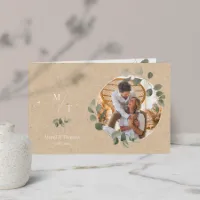 Stijlvolle trouwkaart kraftlook met eucalyptus krans - Trouwen (proefdruk)