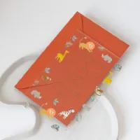10 x Stoere acryl geboortekaart met junlgedieren - Geboortekaartjes