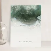 Trendy trouwkaart A5 met groene aquarel - Trouwen (proefdruk)