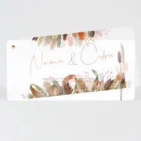 Trouwkaart met droogbloemen op kalkpapier - Trouwen (proefdruk)