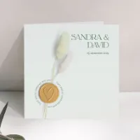 Trouwkaart met gouden lakzegel en jullie namen (en droogbloemen*) - Trouwen (proefdruk)