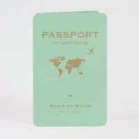 Uniek paspoort trouwkaartje mintgroen - Trouwen (proefdruk)