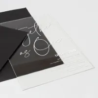 Unieke acryl trouwkaart met quote