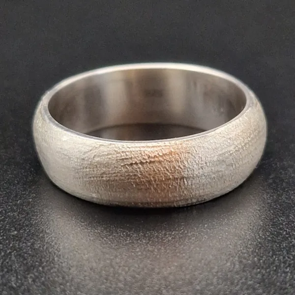 Luna Geborstelde Klassieke Zilveren Ring