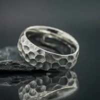 Alvéole - Honingraat Zilveren Ring